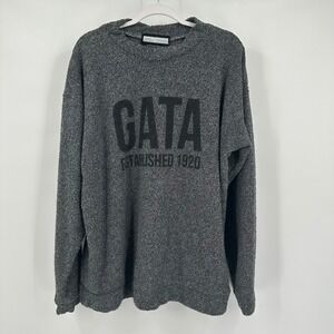 Woolly Threads Mens‎ GATA Graphic Sweatshirt Size XL Gray Collegiate Streetwear